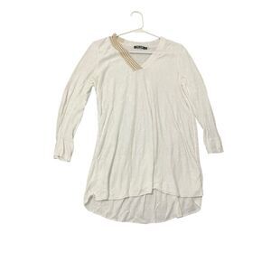 Nic & Zoe Long Sleeved White T shirt Coastal Top Thin